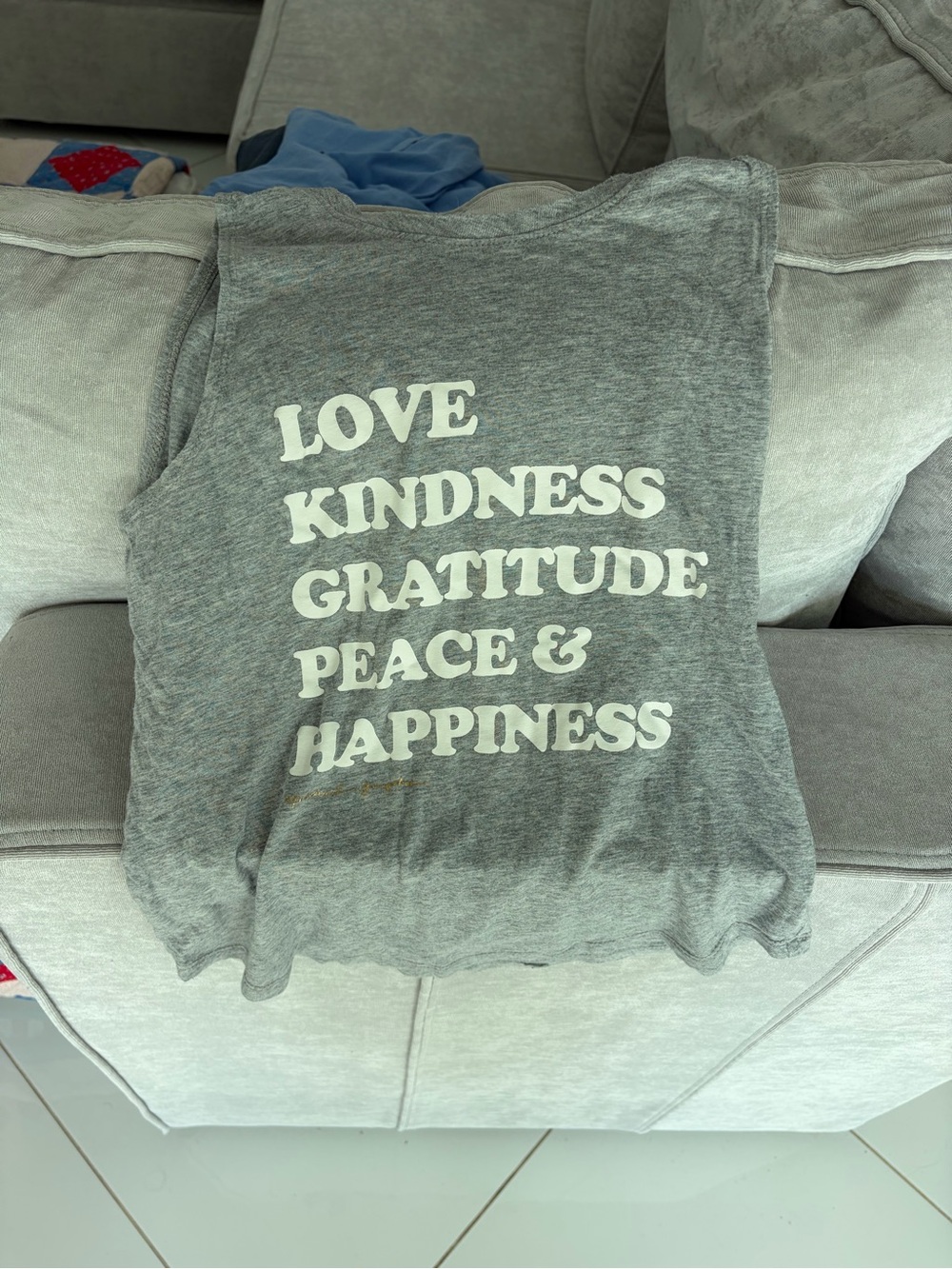 Spiritual Gangster Gray Graphic Tank Top - White Text